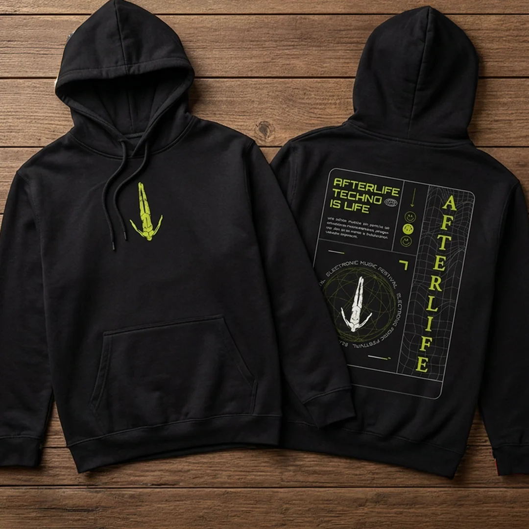 Buzo Capota Afterlife Techno is life 2024 Hoodie - Image 4