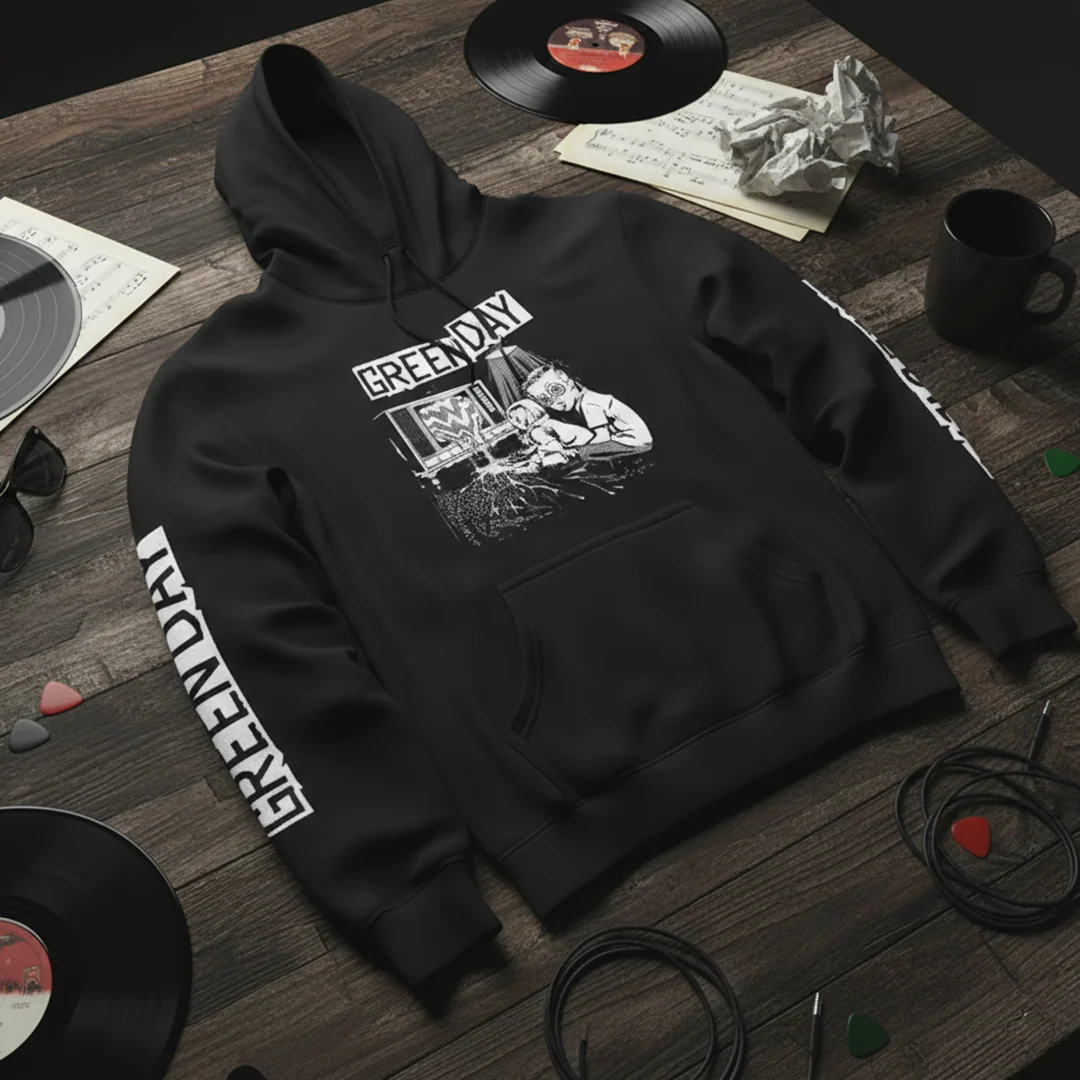 Buzo Capota Green Day Art Doble estampado - Image 4