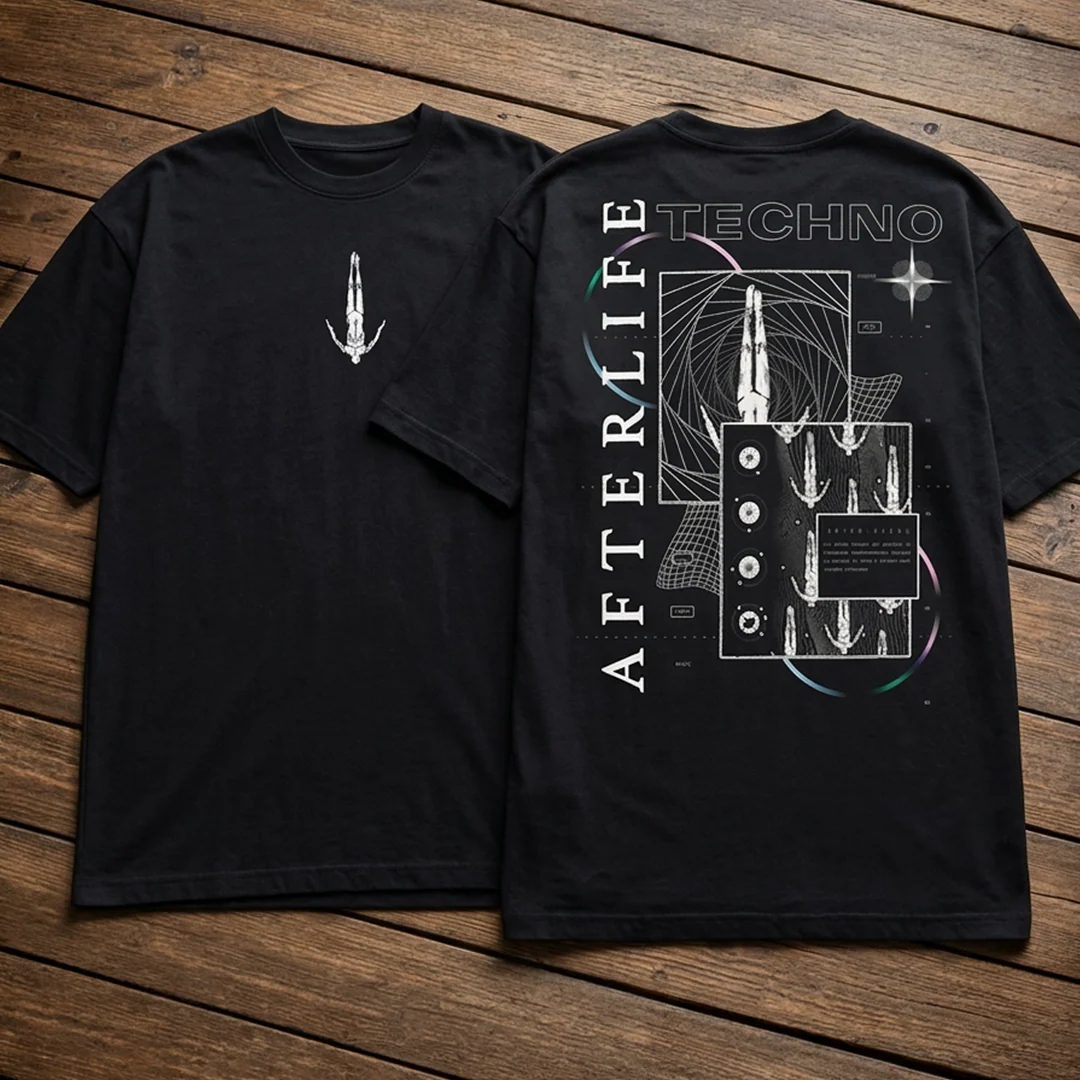 Camiseta Oversize Afterlife Techno Spacial Art - Image 4