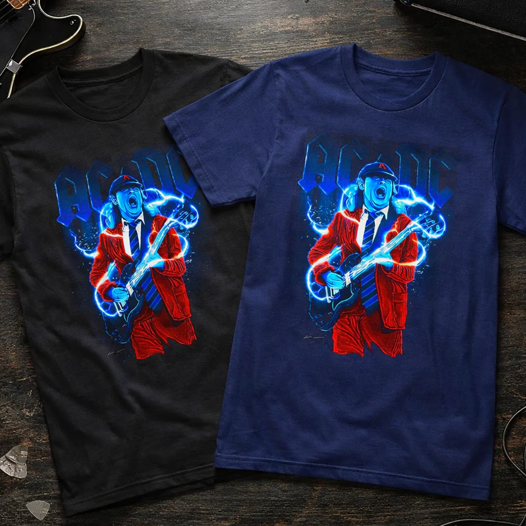 Camiseta Algodon ACDC Electric Blue Art - Image 4