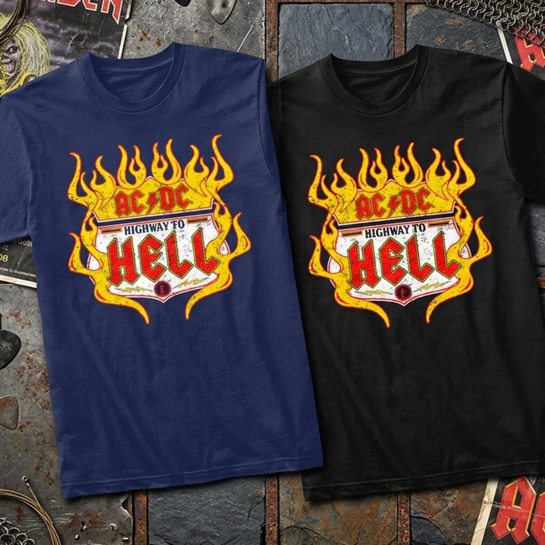 Camiseta Algodon ACDC Highway To Hell Fire - Image 4