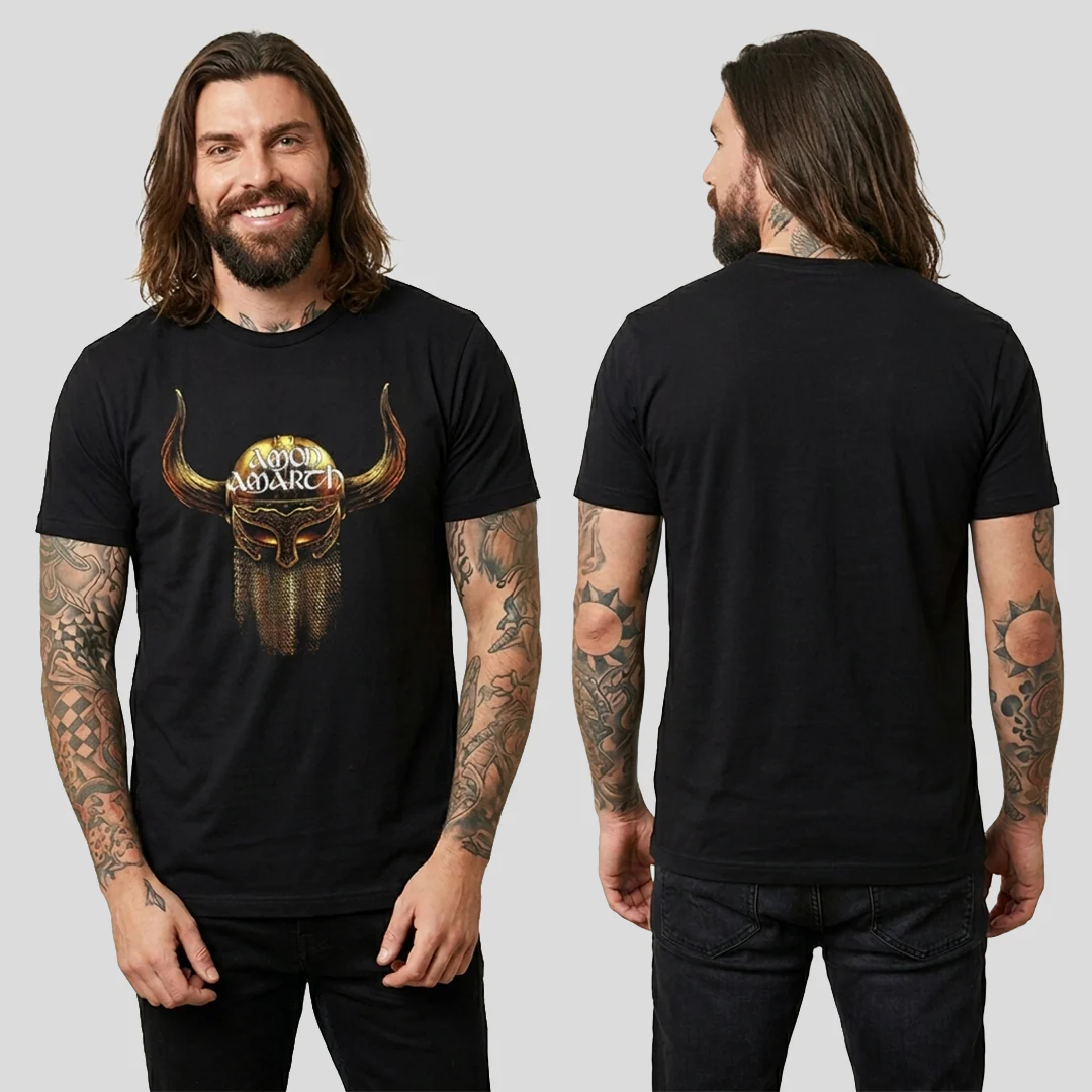 Camiseta Algodon Amon Amarth Casco Vikingo Art - Image 2