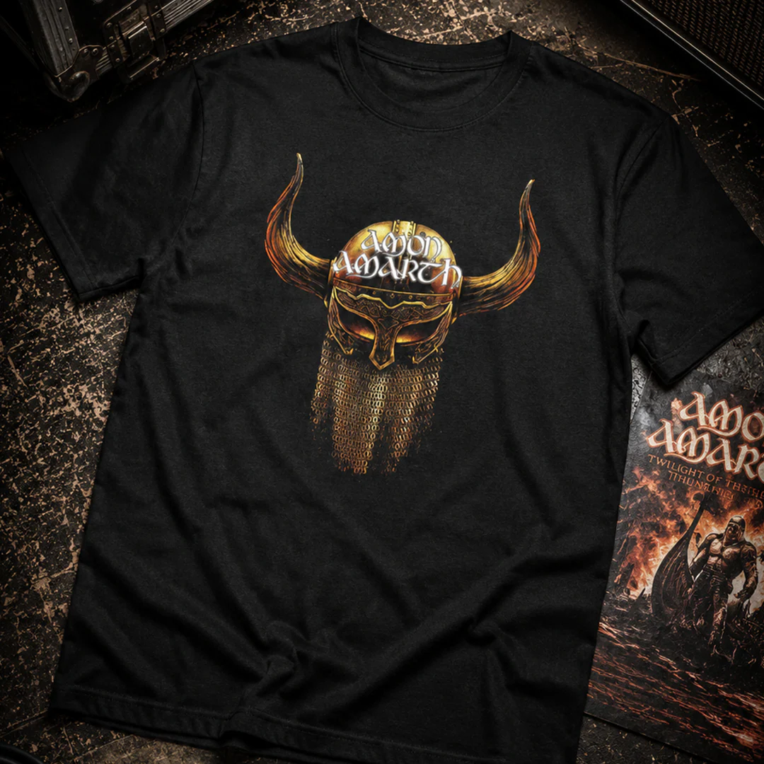 Camiseta Algodon Amon Amarth Casco Vikingo Art - Image 3