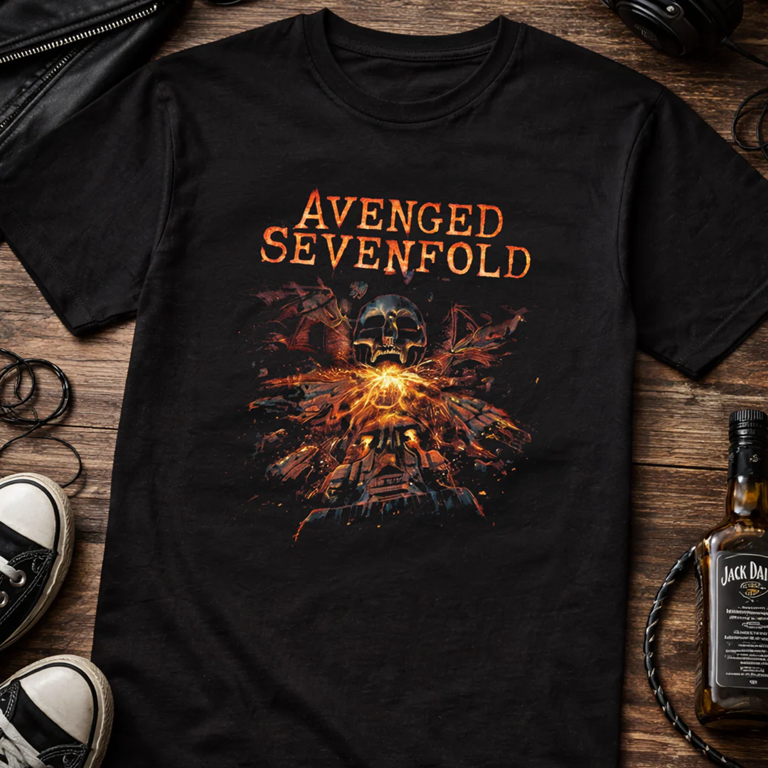 Camiseta Algodon Avenged Sevenfold Fire Deathbat - Image 3