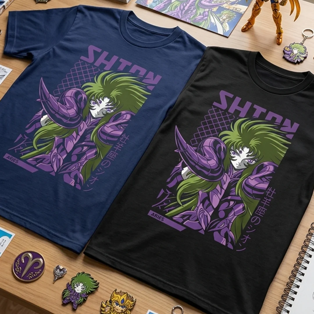 Camiseta Algodon Caballeros Del Zodiaco Shion Aries - Image 4