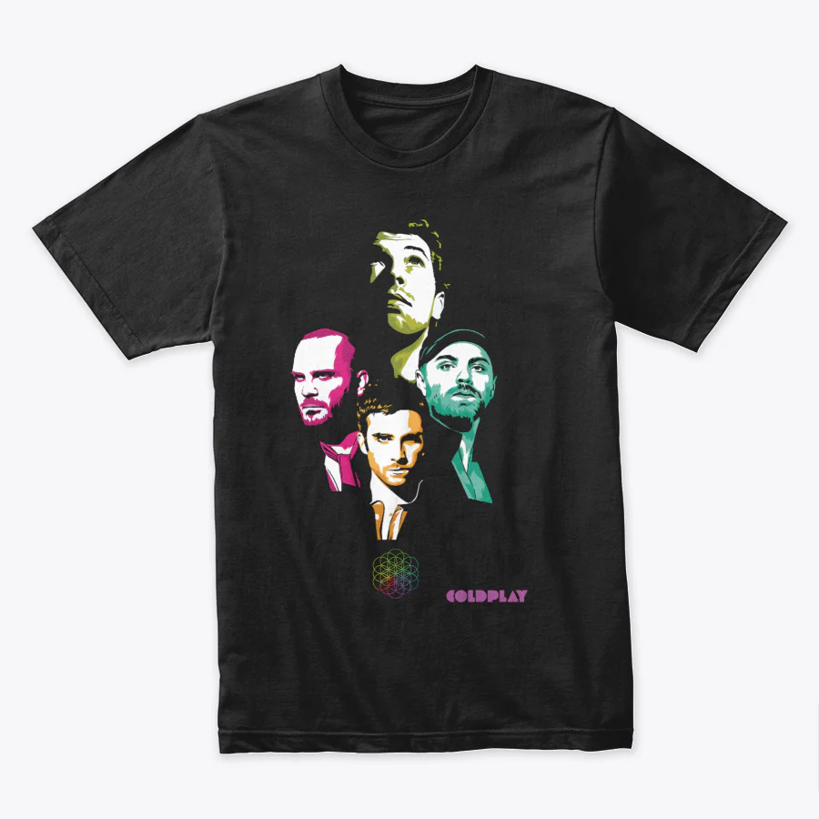 Camiseta Algodon Coldplay Group Poster