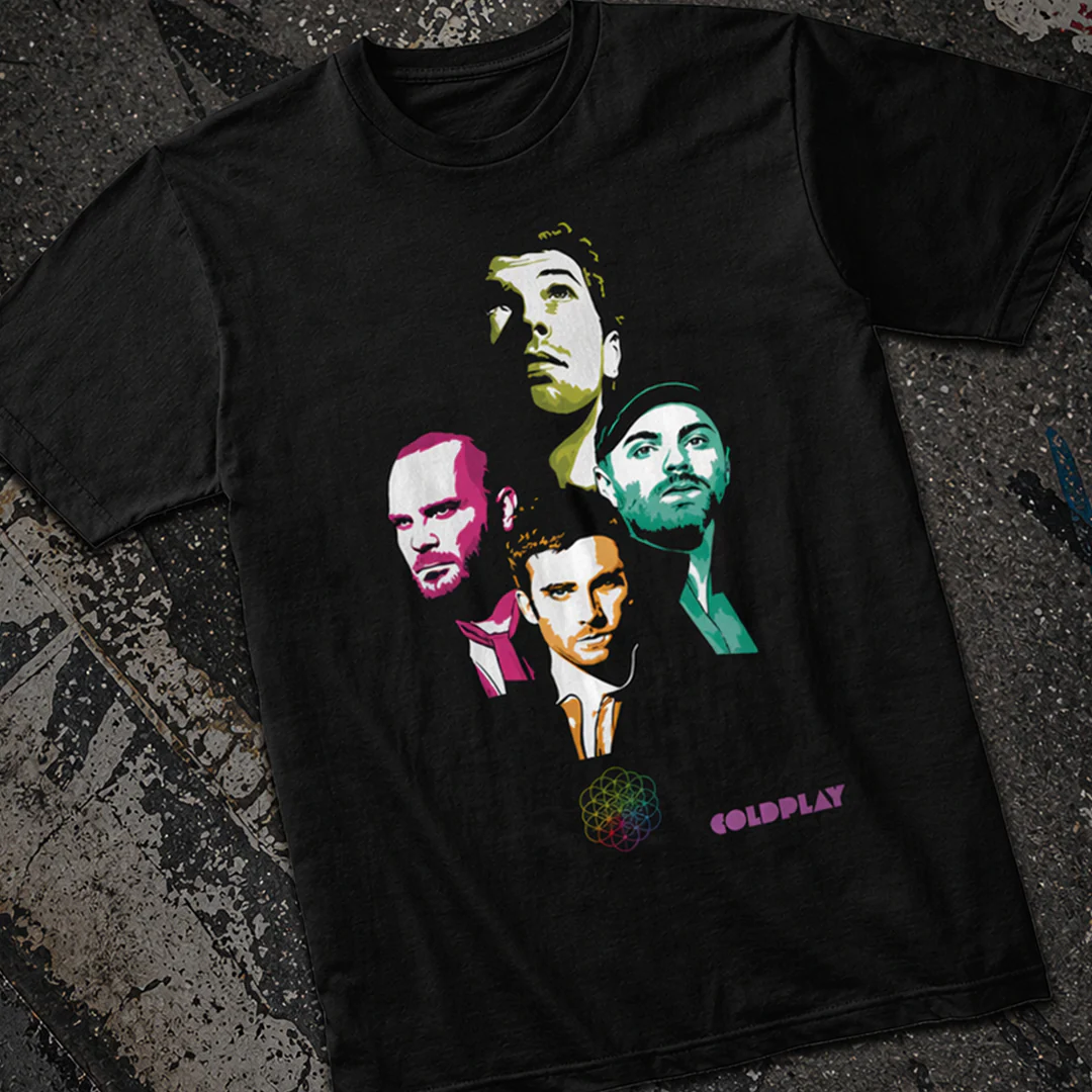 Camiseta Algodon Coldplay Group Poster - Image 3