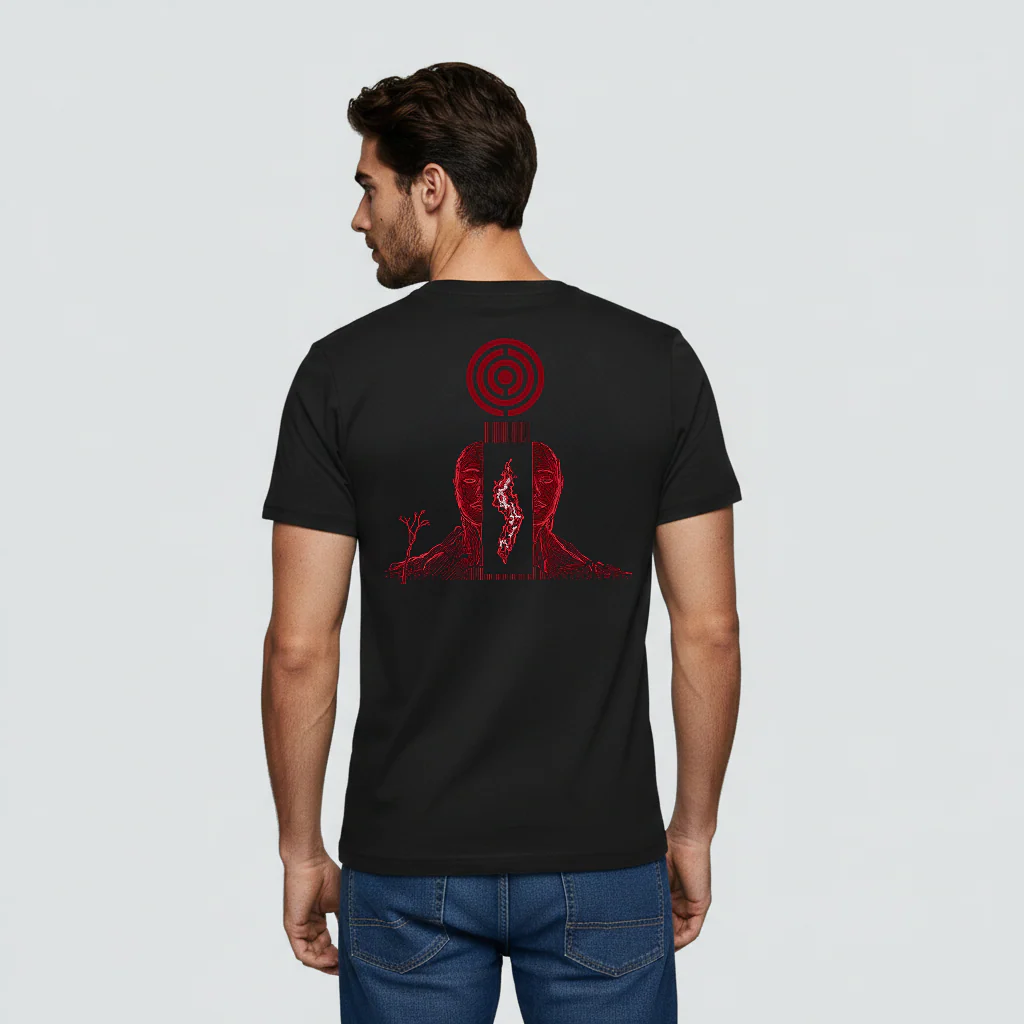 Camiseta Algodón Core Faces Art Rojo - Image 4