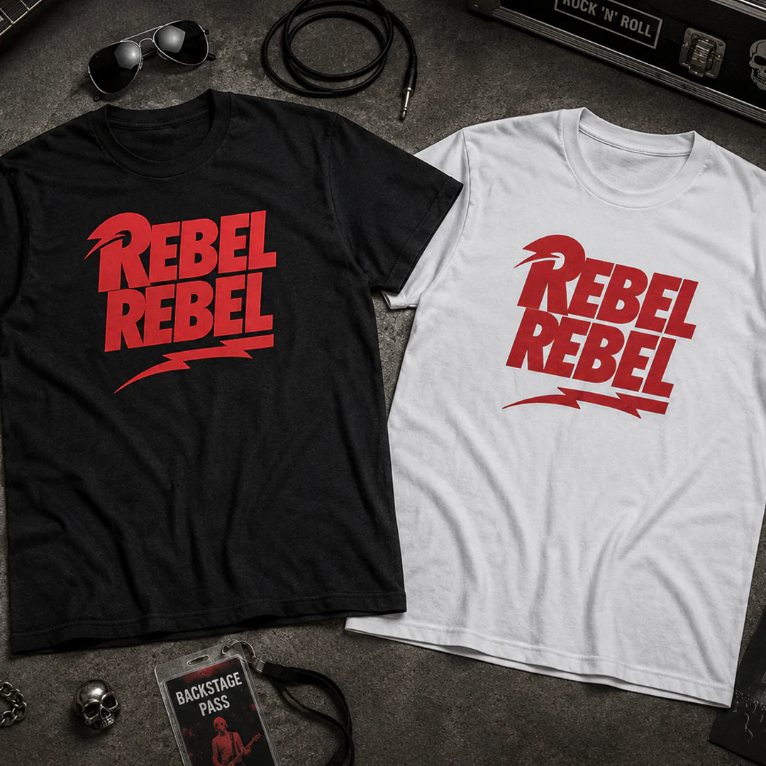 Camiseta Algodón David Bowie Rebel Rebel Logo - Image 4