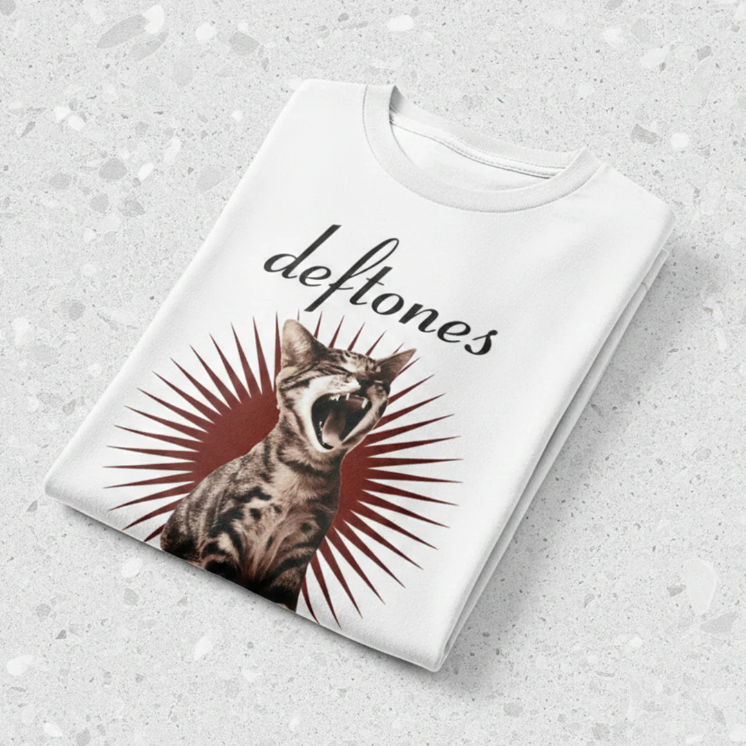 Camiseta Algodón Deftones Gato - Image 3