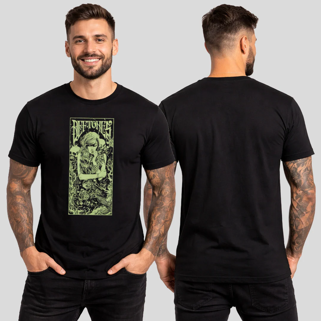 Camiseta Algodon Deftones Poster Green Art - Image 2