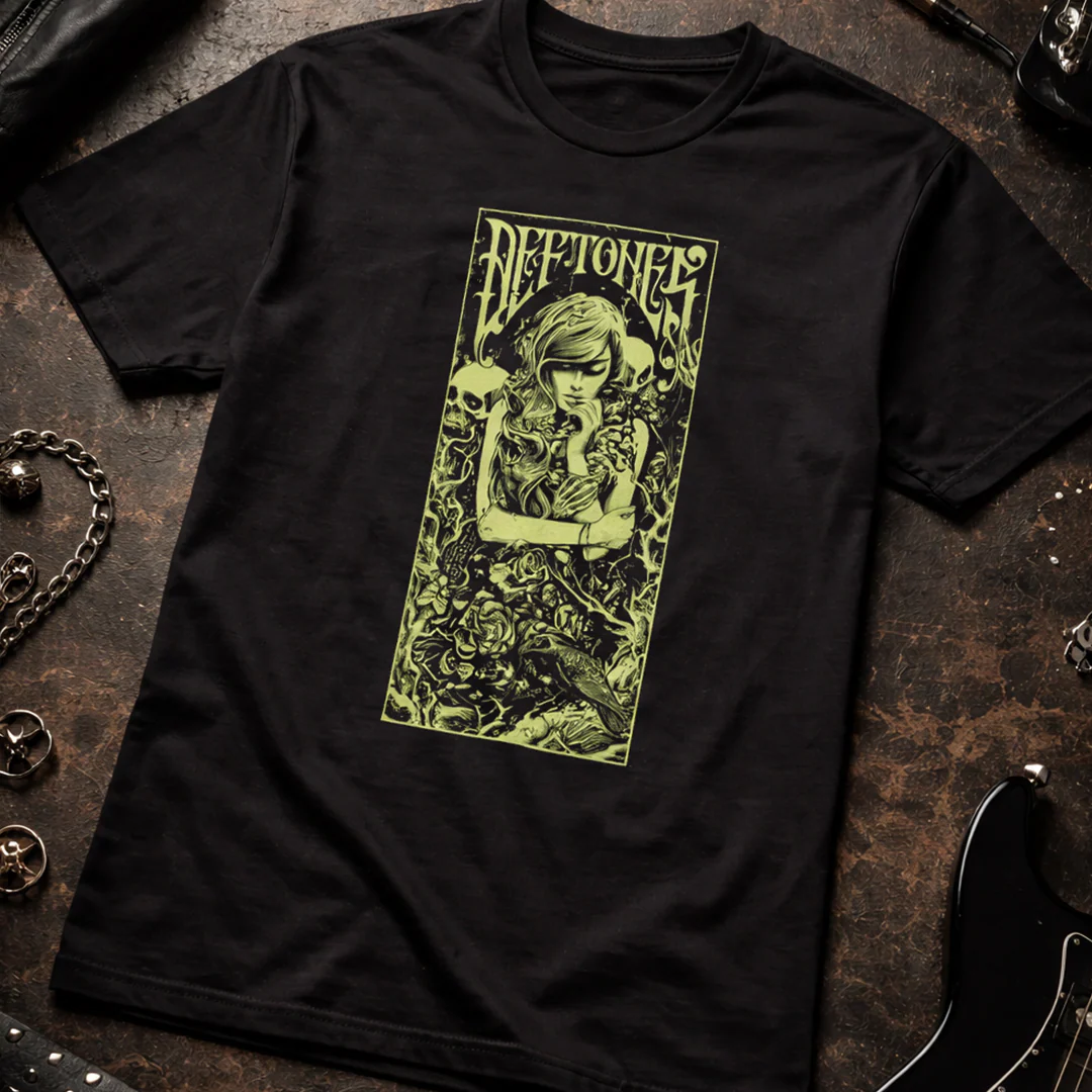 Camiseta Algodon Deftones Poster Green Art - Image 3