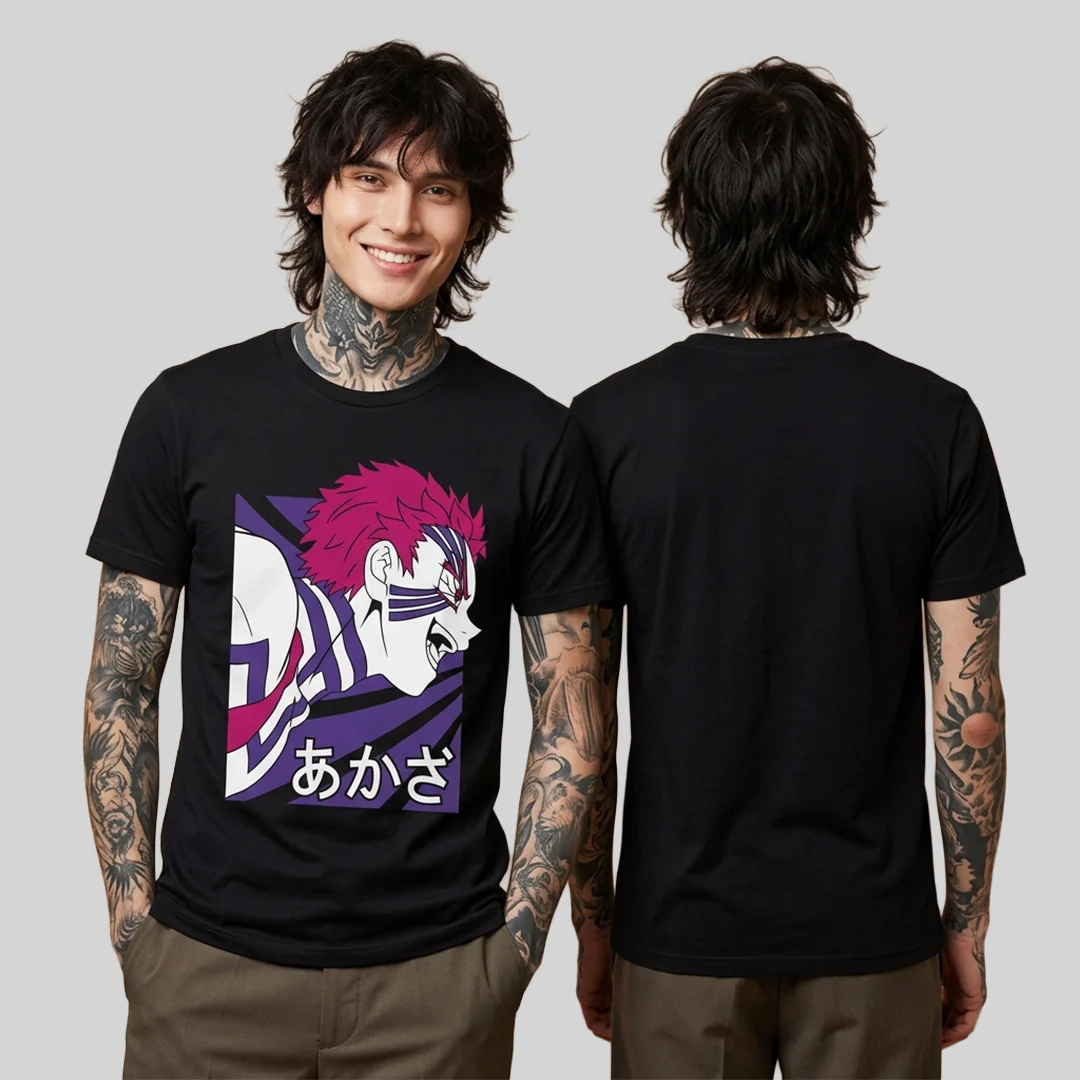 Camiseta Algodon Demon Slayer Akaza Art - Image 2