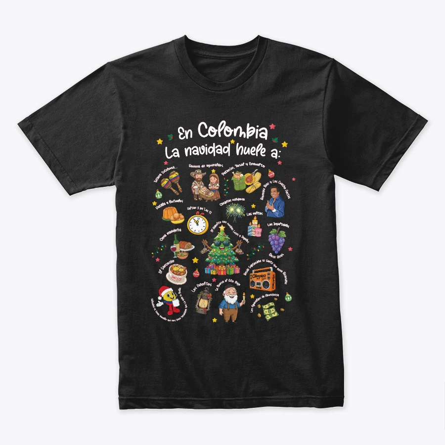 Camiseta Algodon En Colombia La Navidad Huele a