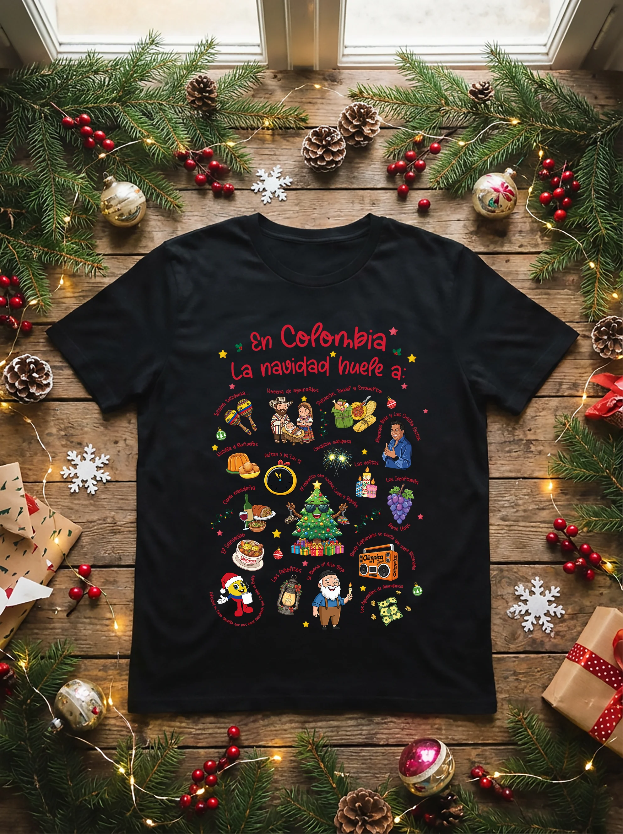 Camiseta Algodon En Colombia La Navidad Huele a - Image 3