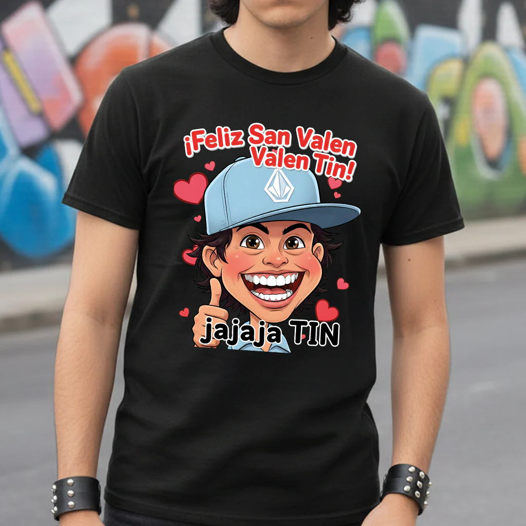 Camiseta Algodón Feliz Dia De San Valen Caricatura - Image 3