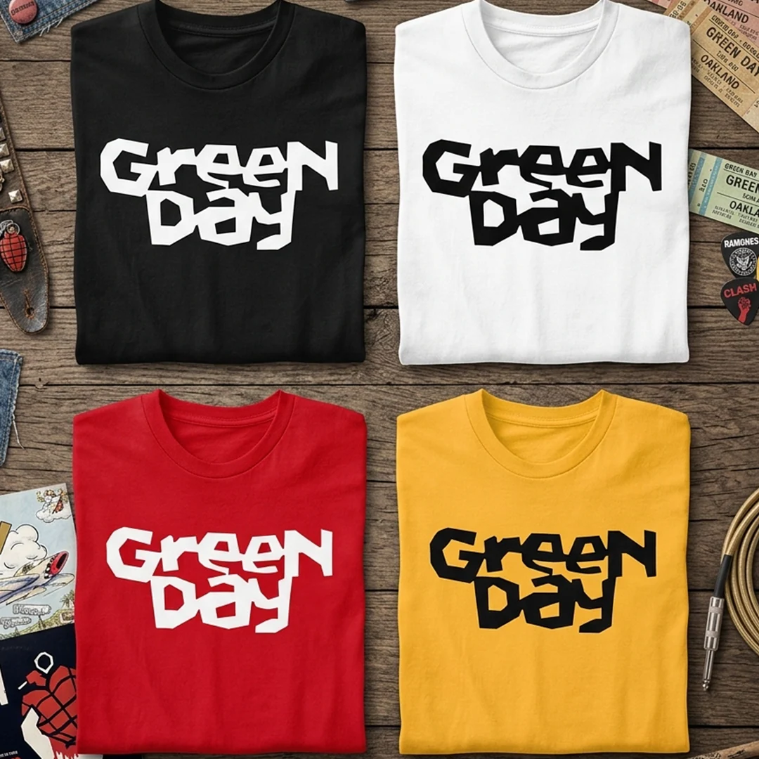 Camiseta Algodon Green Day Logo negro - Image 7