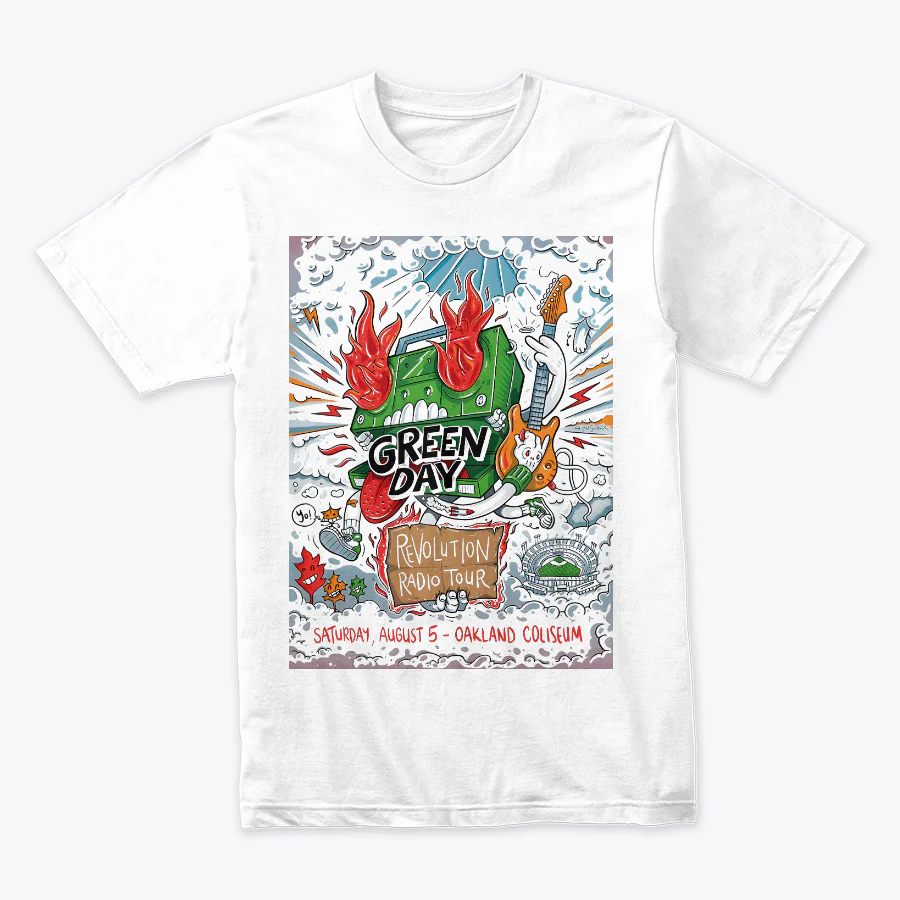Camiseta Algodon Green Day Oakland Poster