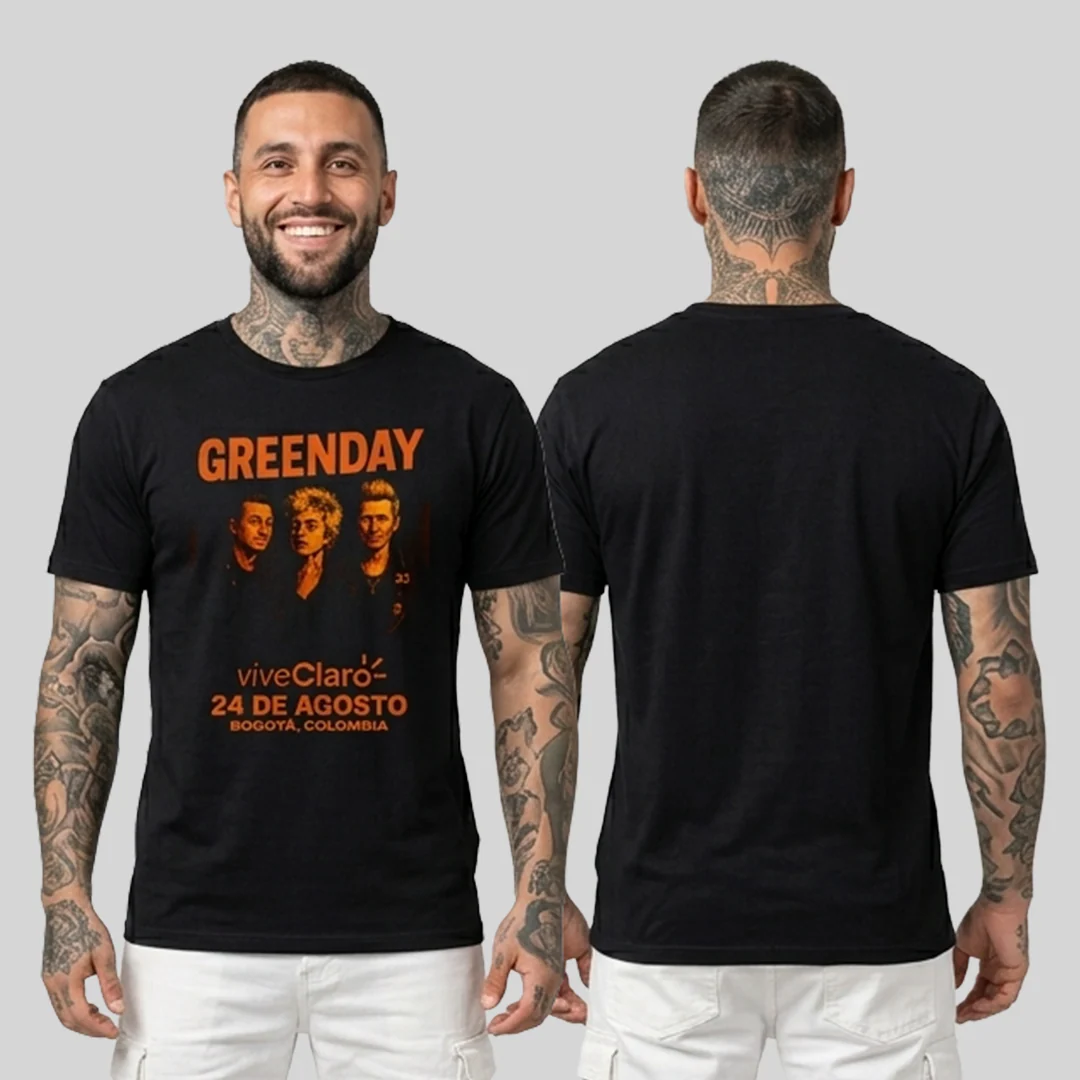 Camiseta Algodon Green Day Poster Orange - Image 2