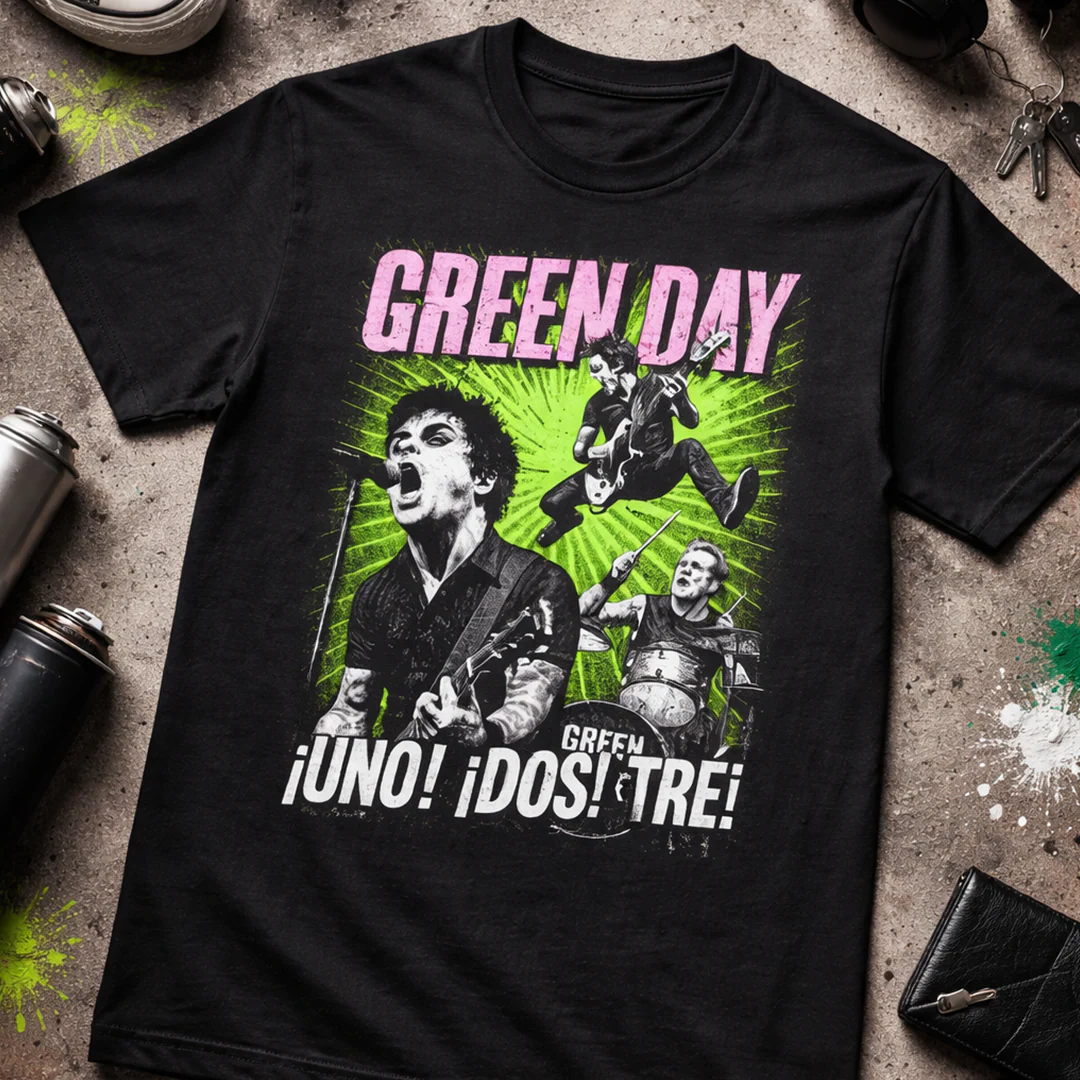 Camiseta Algodon Green Day Uno, Dos Y Tres! - Image 3