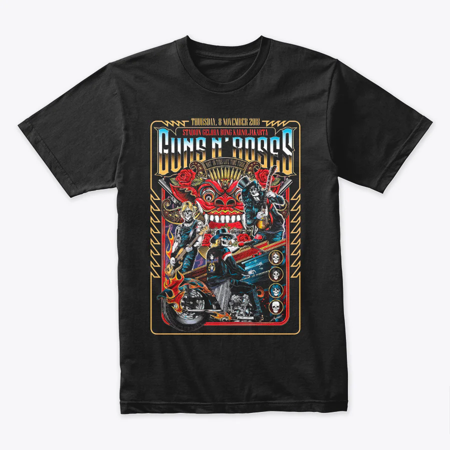 Camiseta Algodon Guns N Roses Stadion Gelora 2018 Poster