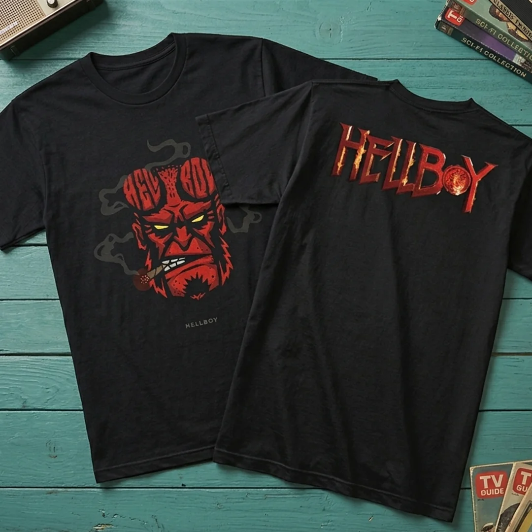 Camiseta Algodon Hellboy Face Red Doble Estampado - Image 4
