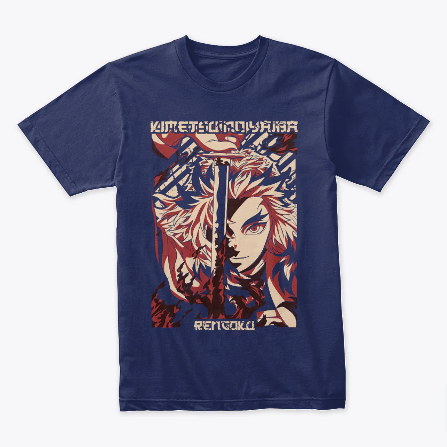 Camiseta Algodon Kimetsu Rengoku Face Art - Image 3