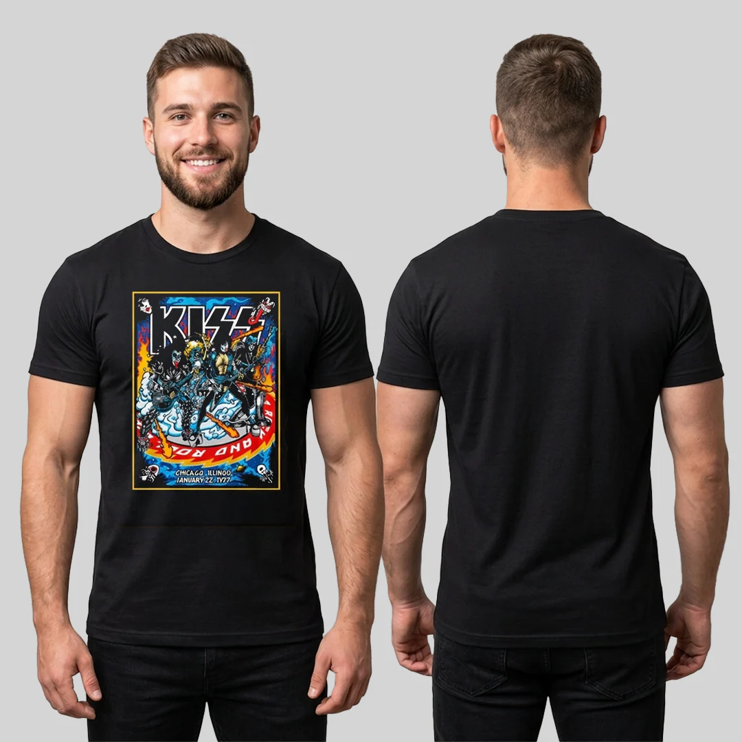 Camiseta Algodon Kiss Chicago Poster 1977 - Image 2
