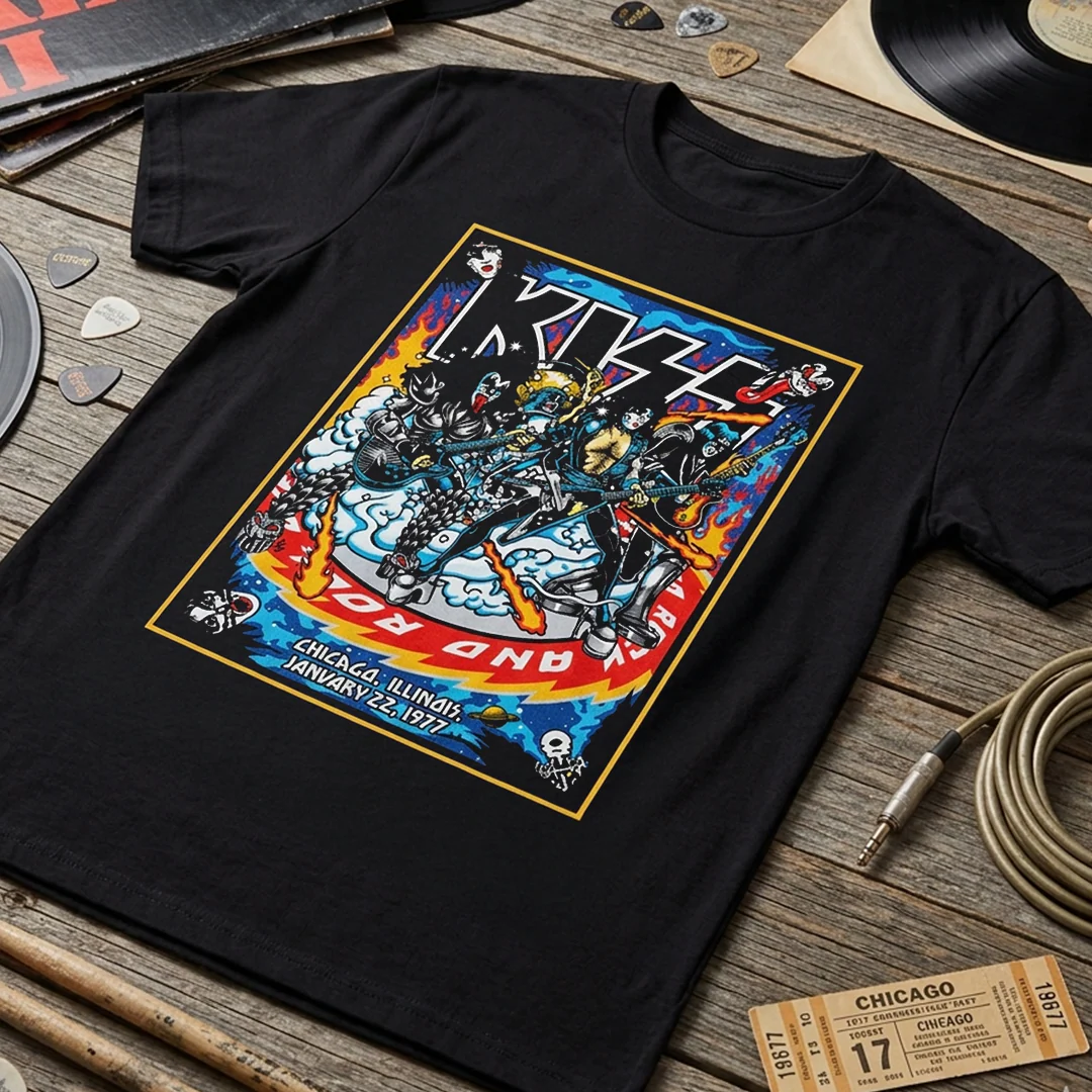 Camiseta Algodon Kiss Chicago Poster 1977 - Image 3