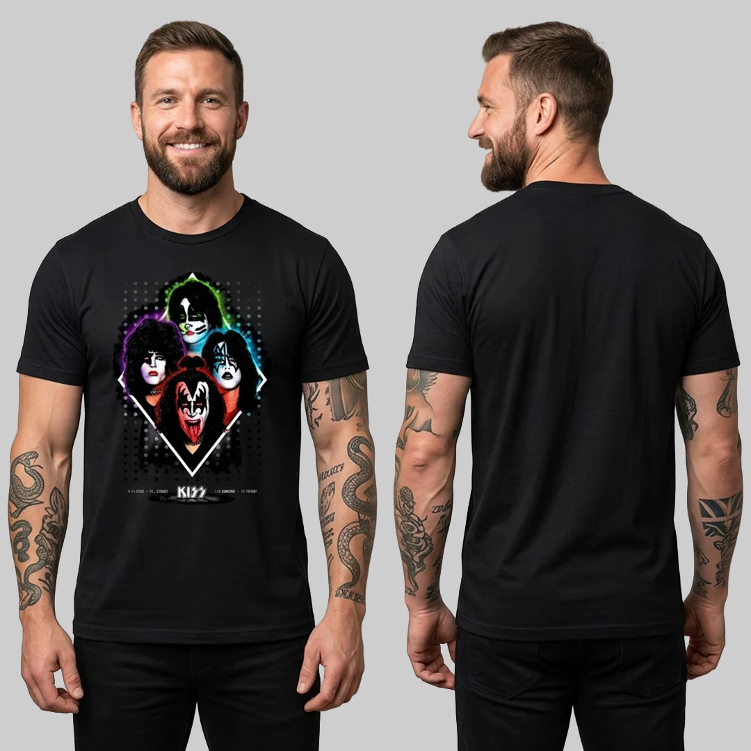 Camiseta algodon Kiss Faces Poster - Image 2