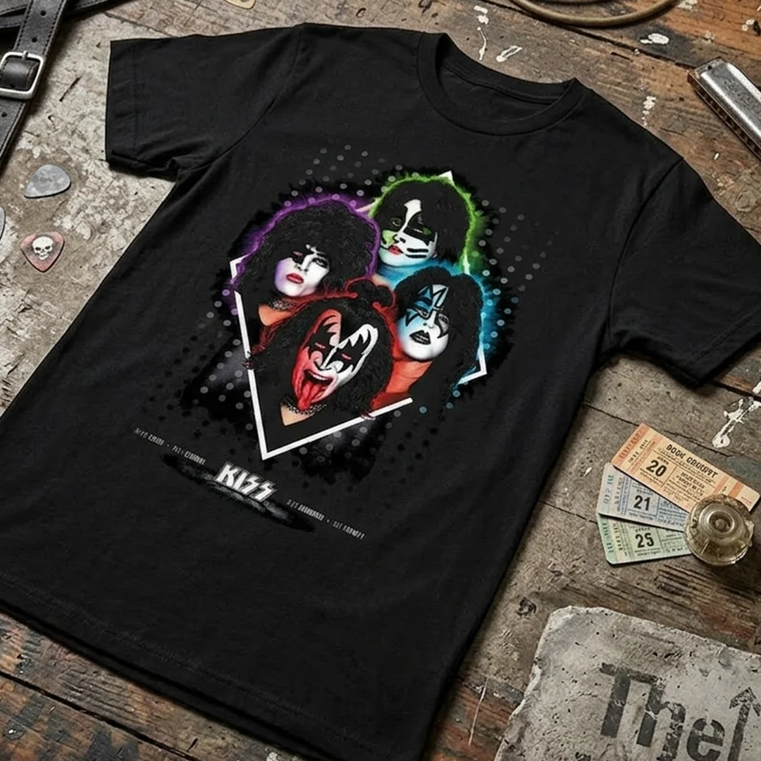 Camiseta algodon Kiss Faces Poster - Image 3