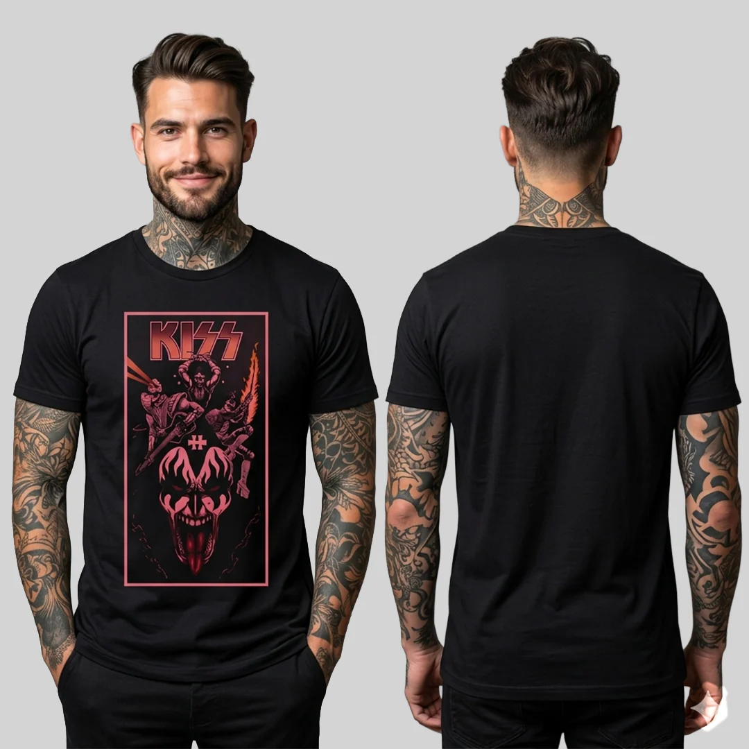 Camiseta Algodon Kiss Poster Vintage - Image 2