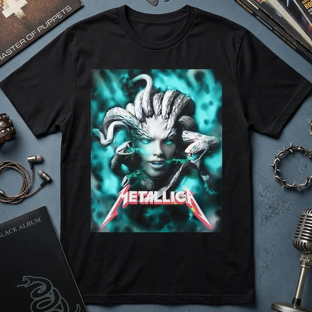 Camiseta Algodon Metallica Poster Gorgona Medusa - Image 3