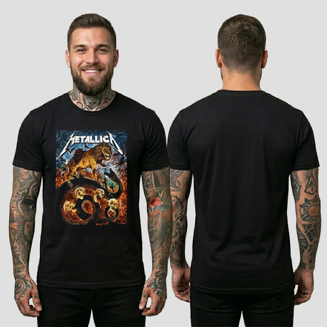 Camiseta Algodon Metallica Fight Poster Style - Image 2