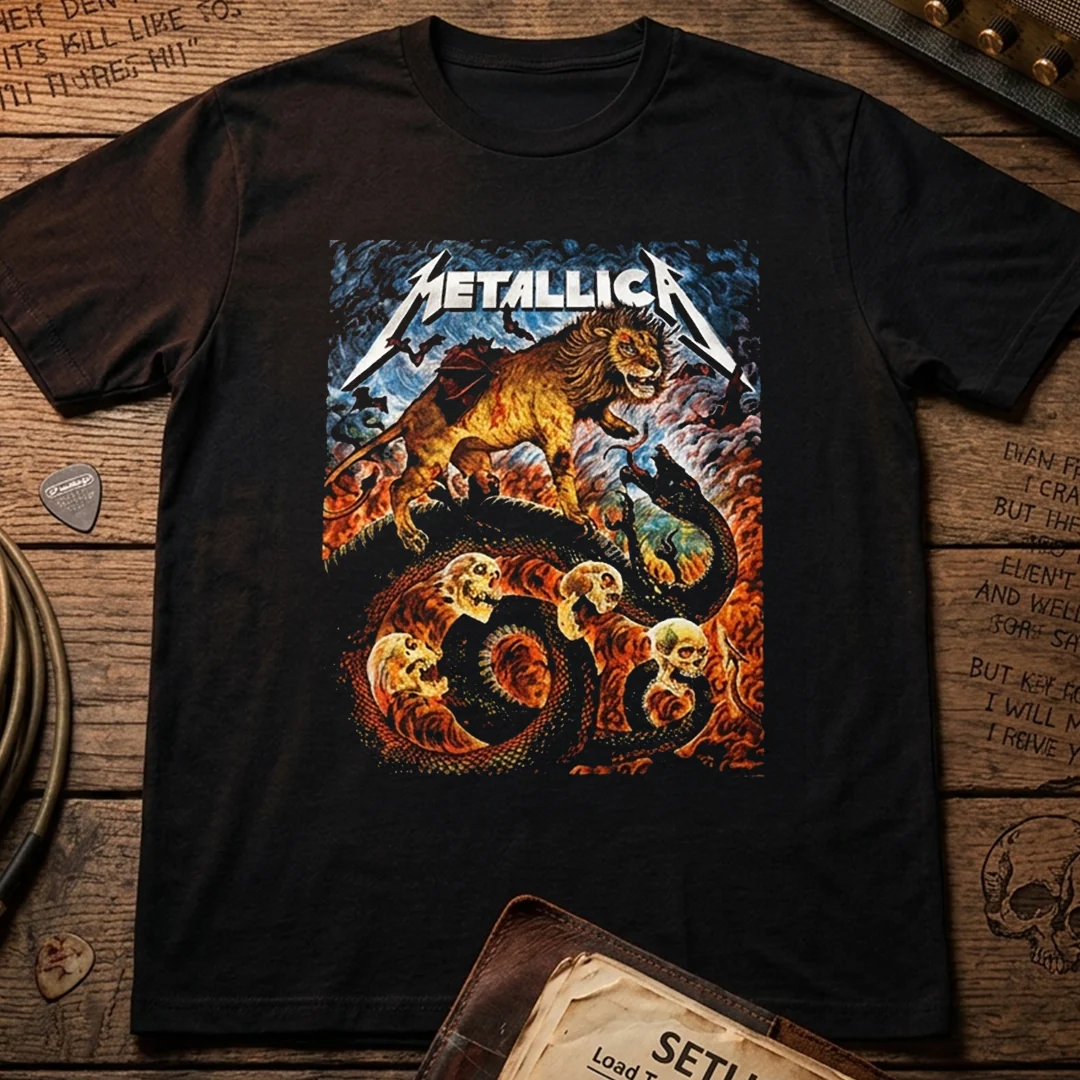 Camiseta Algodon Metallica Fight Poster Style - Image 3