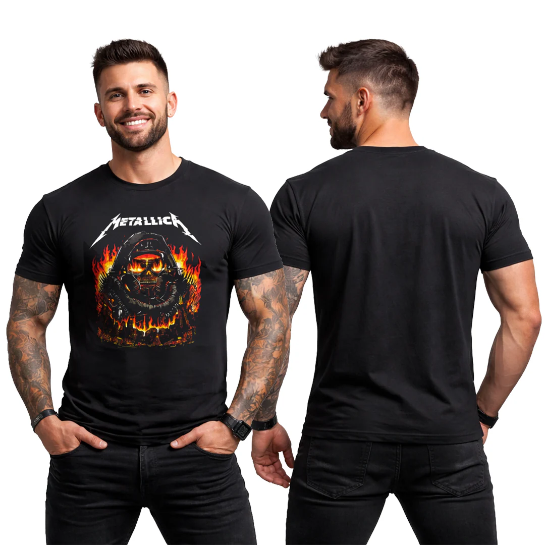 Camiseta Algodon Metallica Fire City Art - Image 2