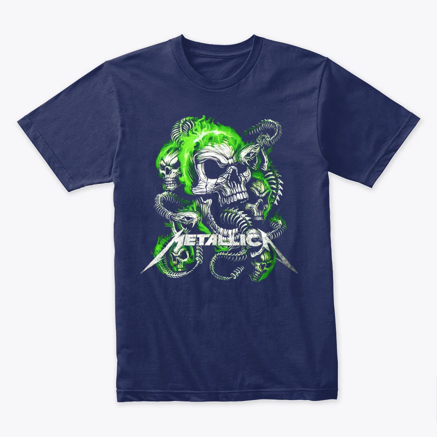 Camiseta Algodon Metallica Green Skull - Image 2
