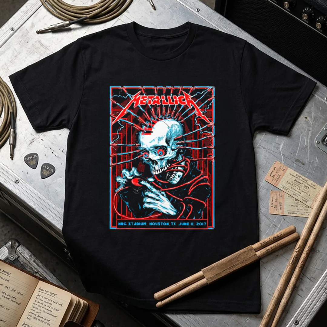 Camiseta Algodon Metallica Poster Houston 2017 - Image 3