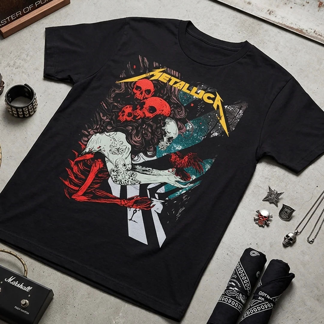 Camiseta Algodon Metallica Poster Style Art - Image 3