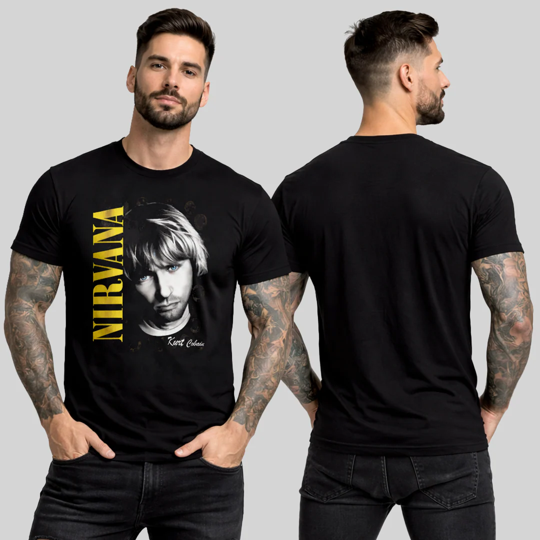 Camiseta Algodon Nirvana Face Kurt Cobain Art - Image 3