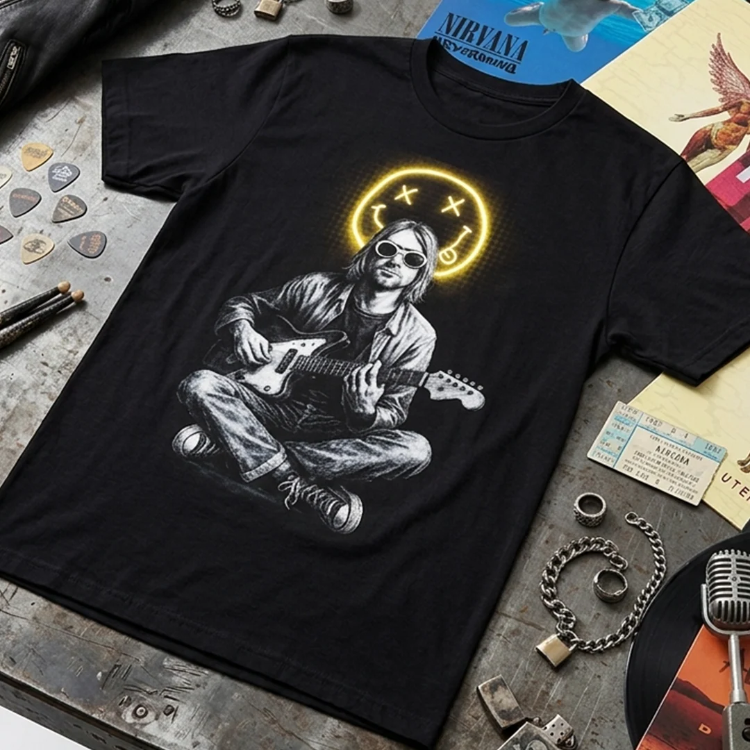 Camiseta Algodon Nirvana Kurt Cobain Art - Image 3