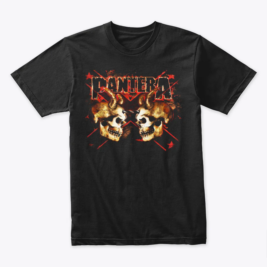 Camiseta Algodon Pantera Skull Flag