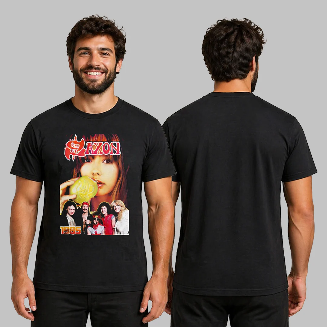 Camiseta Algodon Saxon Poster 1985 - Image 2