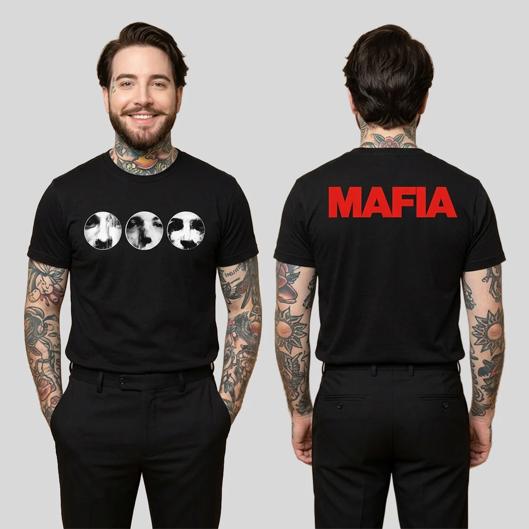Camiseta Algodon Swedish House Mafia Faces Doble Estampado - Image 3