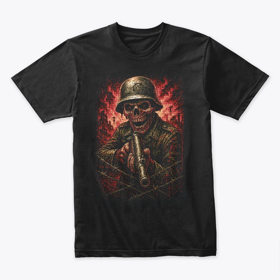 Camiseta Algodon  Skeletal Soldier Apocalypse