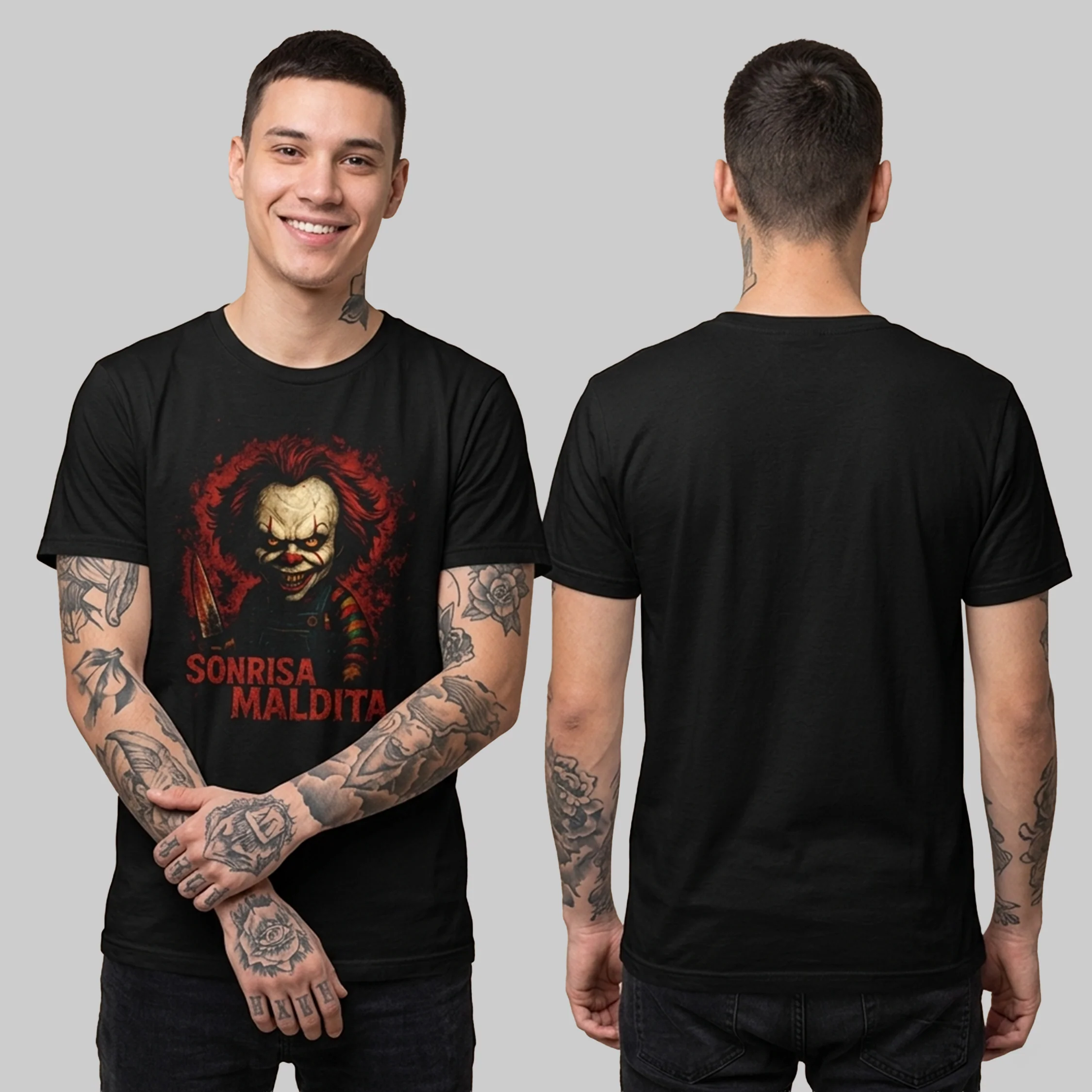 Camiseta Algodon Sonrisa maldita Halloween - Image 2