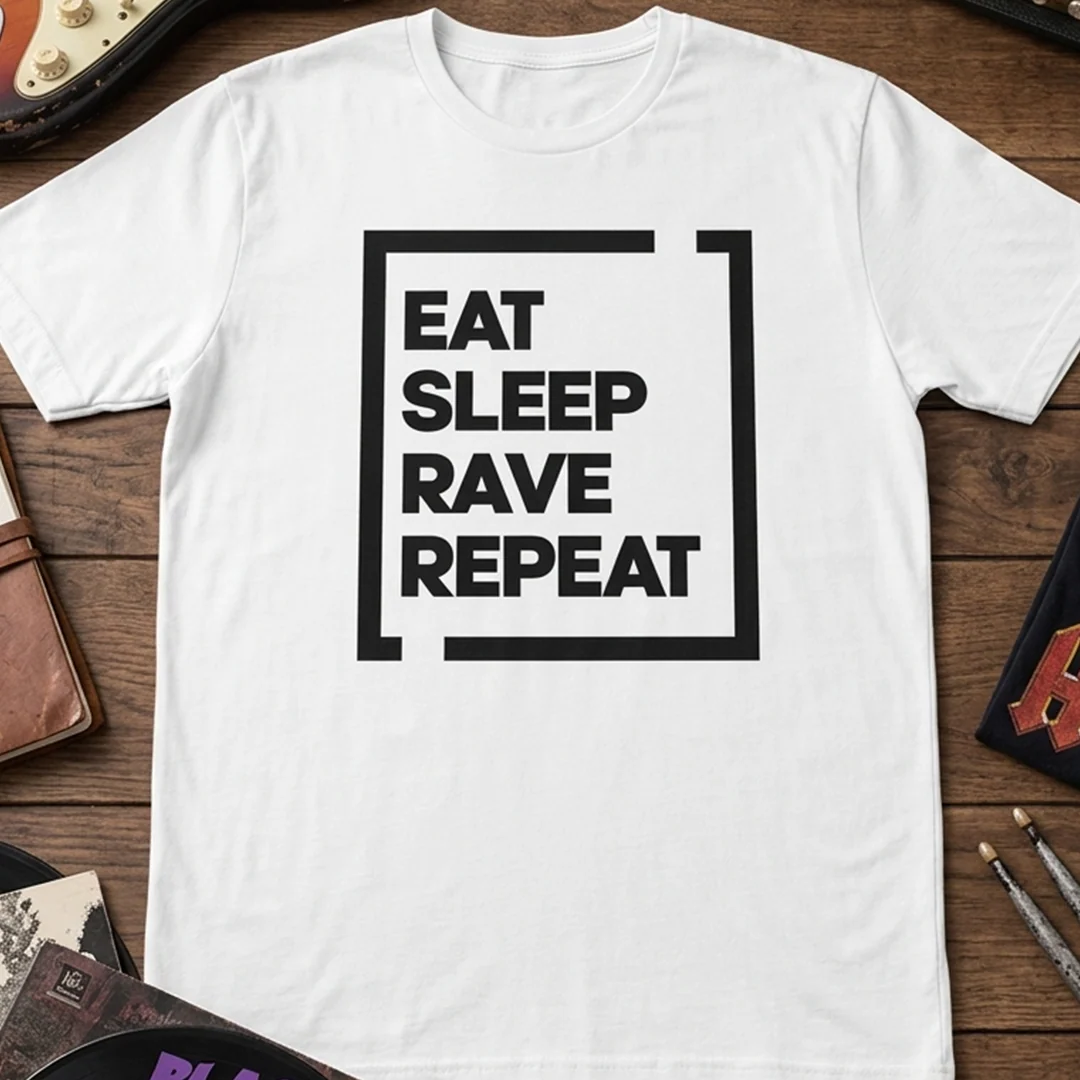 Camiseta algodón Techno Style Eat sleep Rave Repeat - Image 3