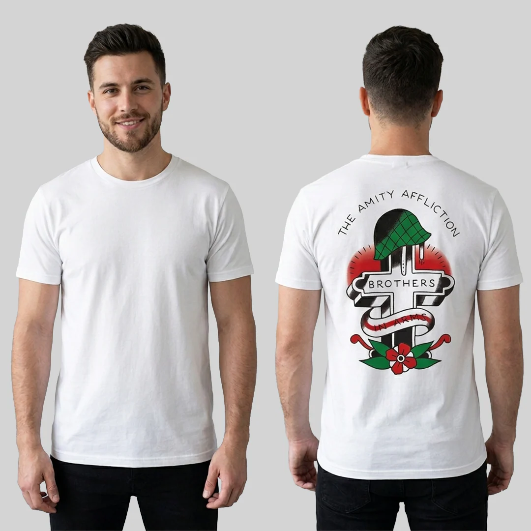 Camiseta Algodón The Amity Affliction Brother in Arms Estampado Espalda - Image 2