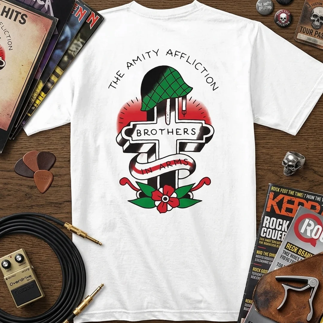 Camiseta Algodón The Amity Affliction Brother in Arms Estampado Espalda - Image 3