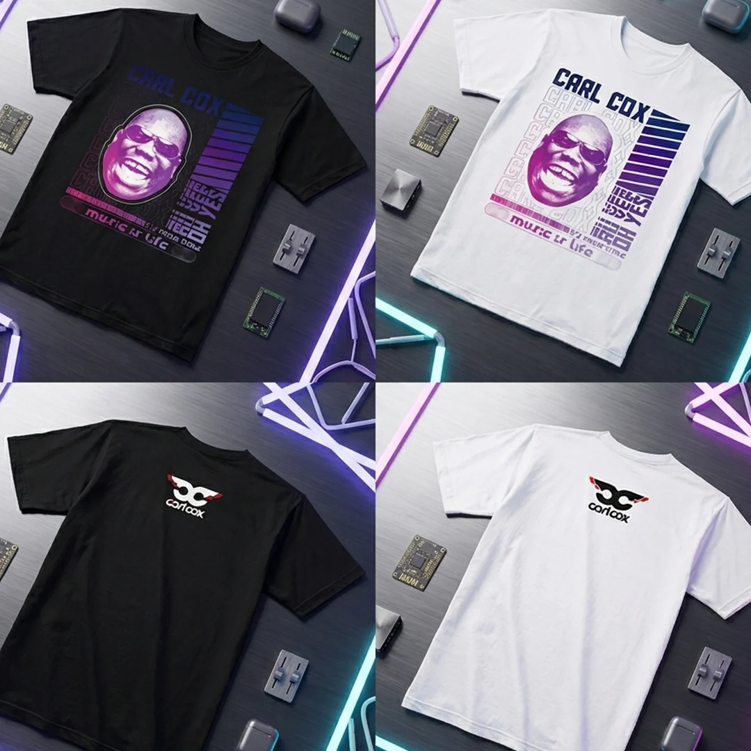 Camiseta Algodón Doble Estampado Carl Cox Music Life Morado - Image 6